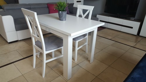 Esstisch set weiß ausziehbar - weiß,
